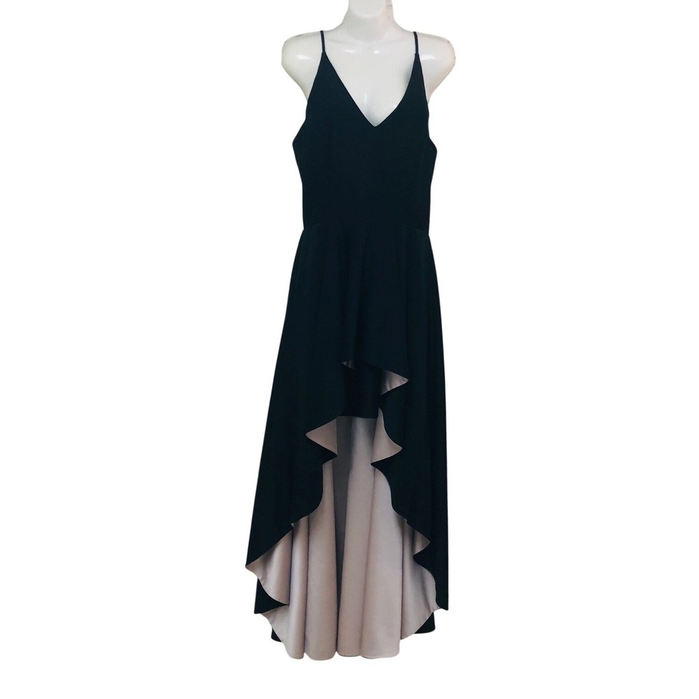 Nha Khanh Taelyn Black High-Low Formal Gown Dress HOCO Prom Gala Size 10